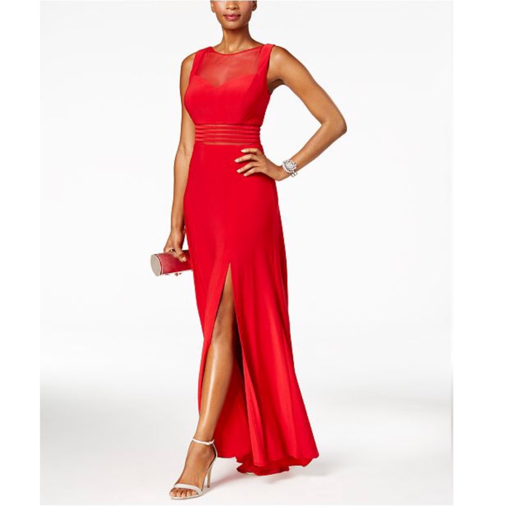 Red Formal Dress with High Slit on Left ♥️